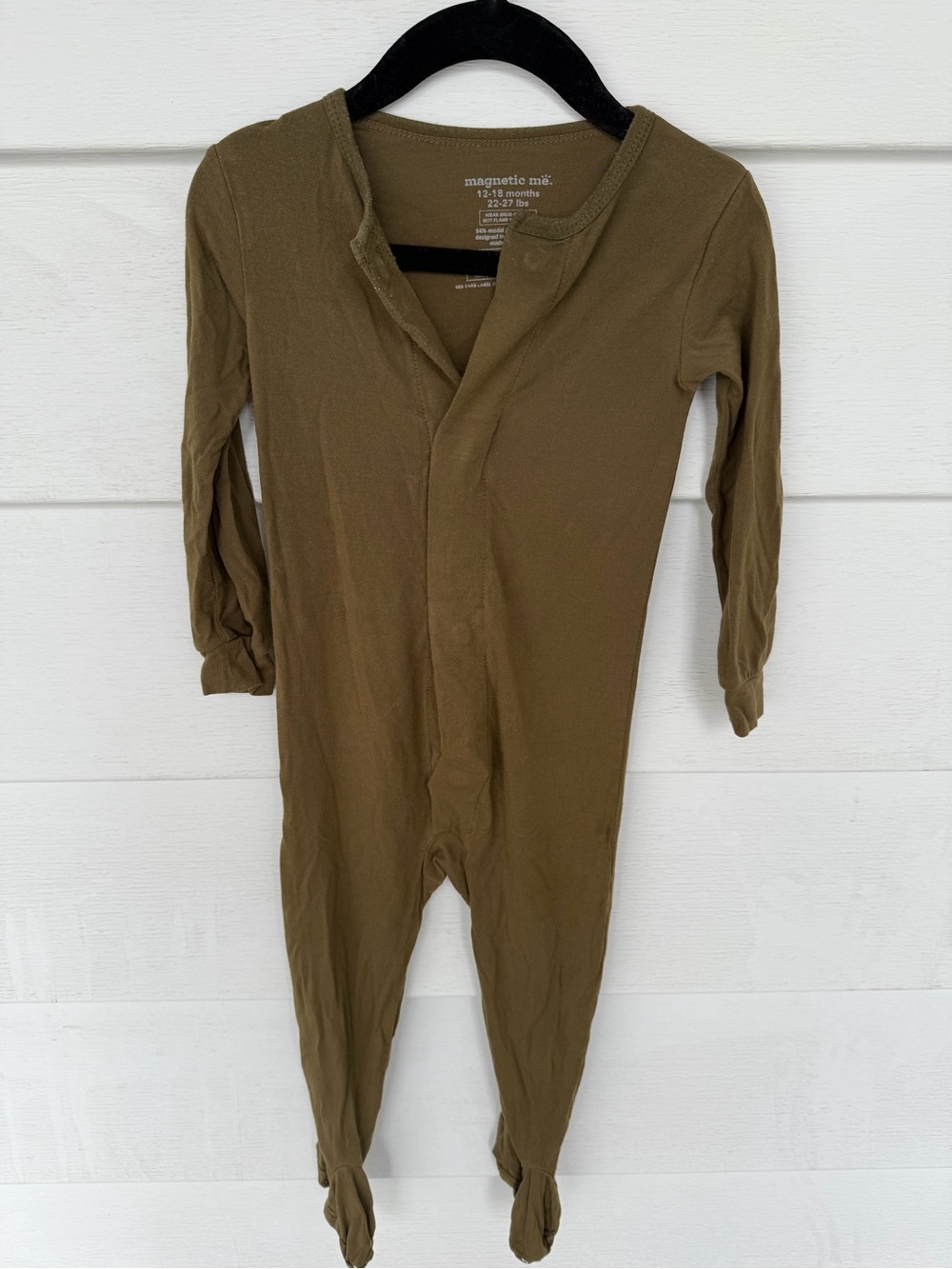 Magnetic Me Olive Footed Baby One-Piece